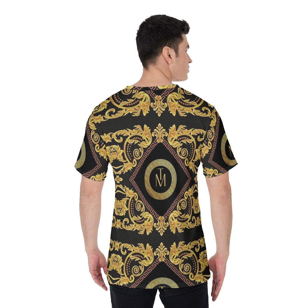 TM Greca Print V-Neck T-Shirt