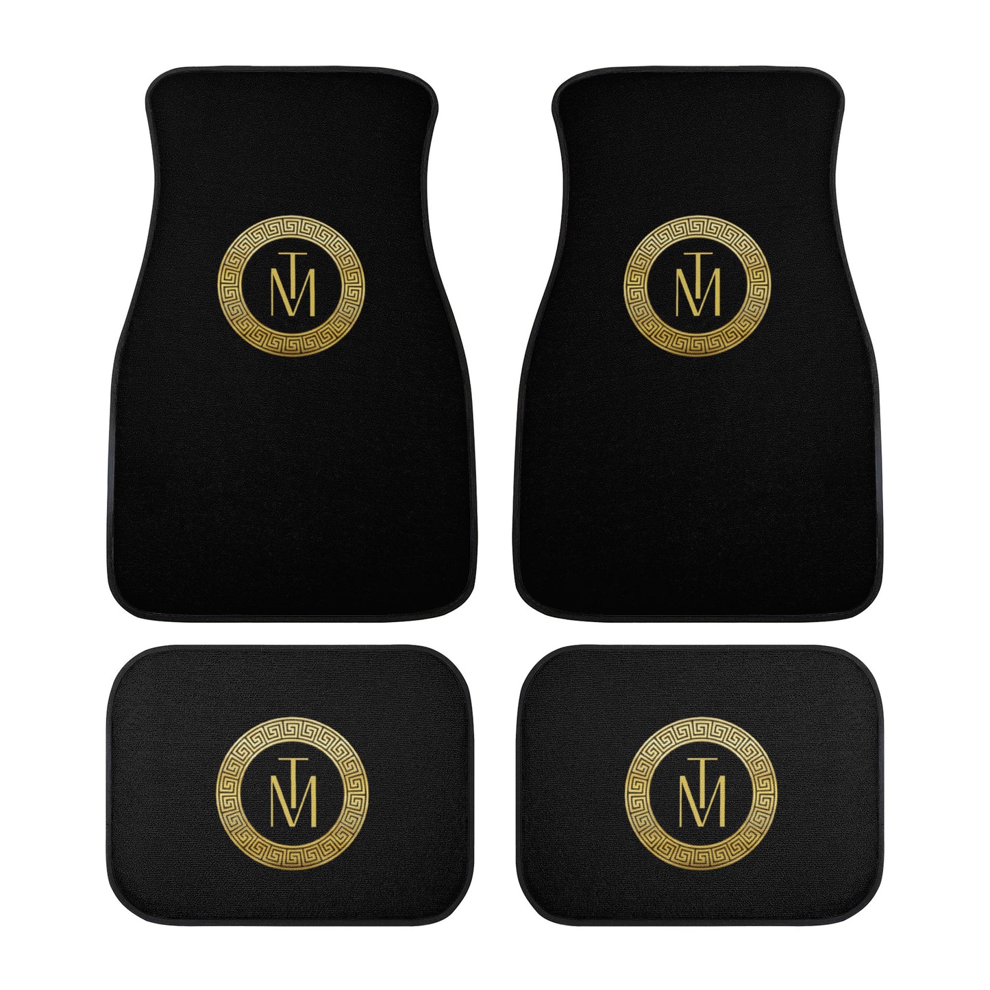 TM Black Gold Circle Stencil Car Floor Mats
