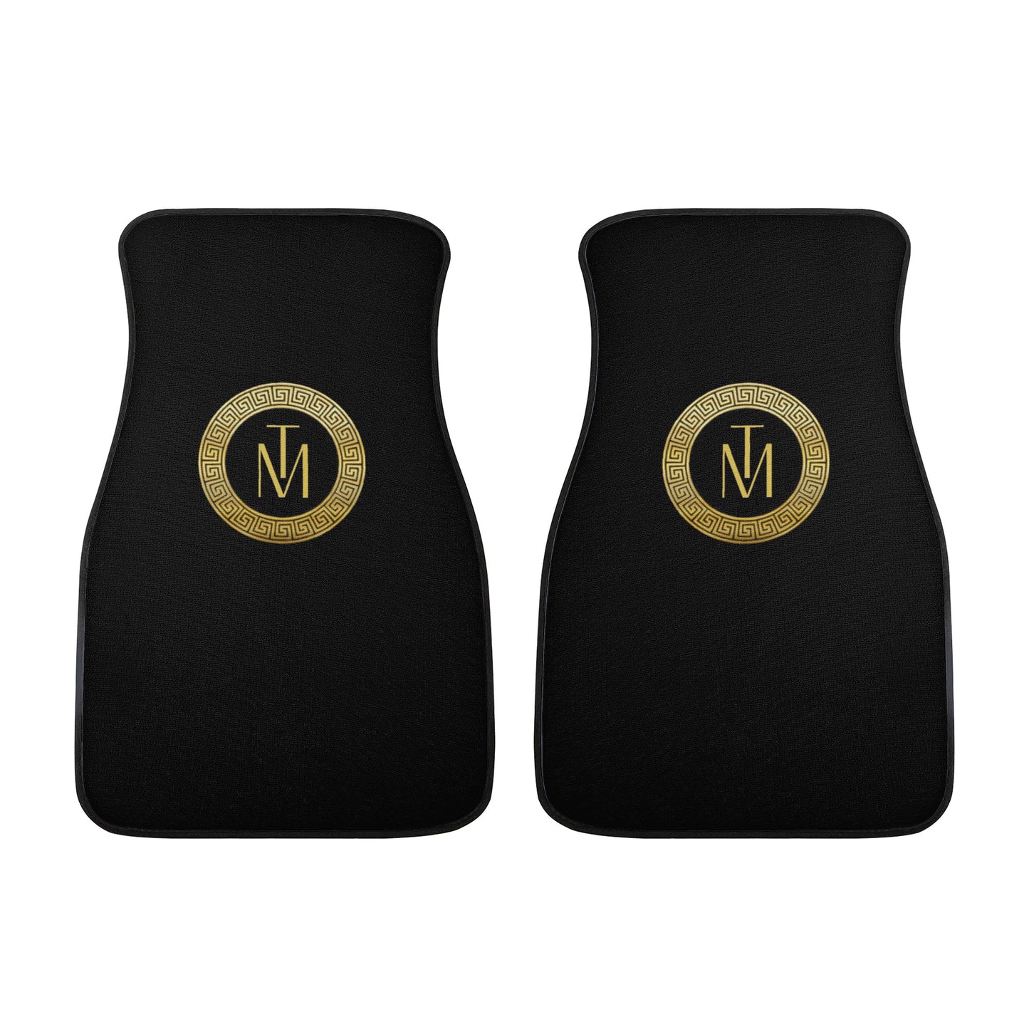 TM Black Gold Circle Stencil Car Floor Mats