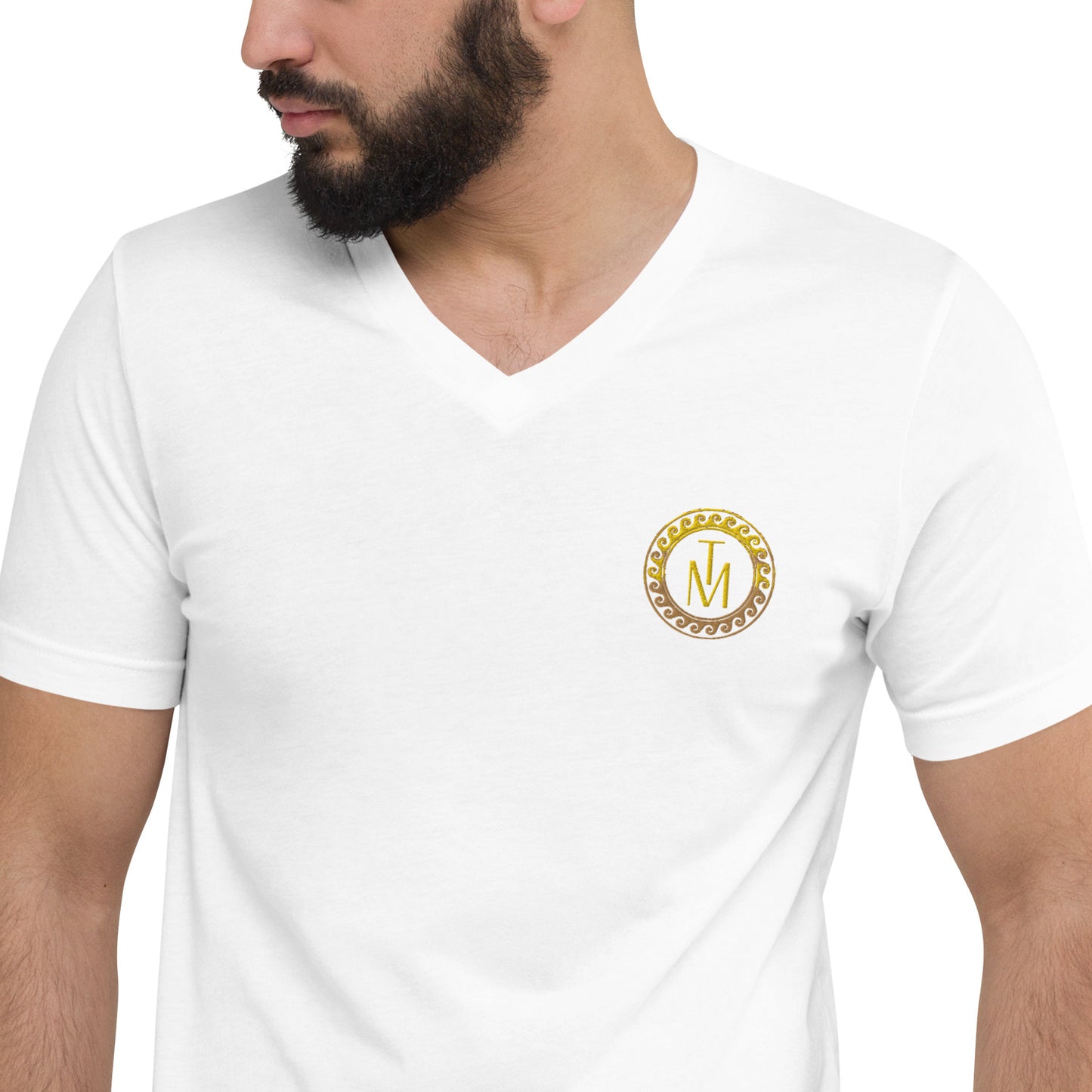 TM Logo Circle Wave Short Sleeve V-Neck T-Shirt