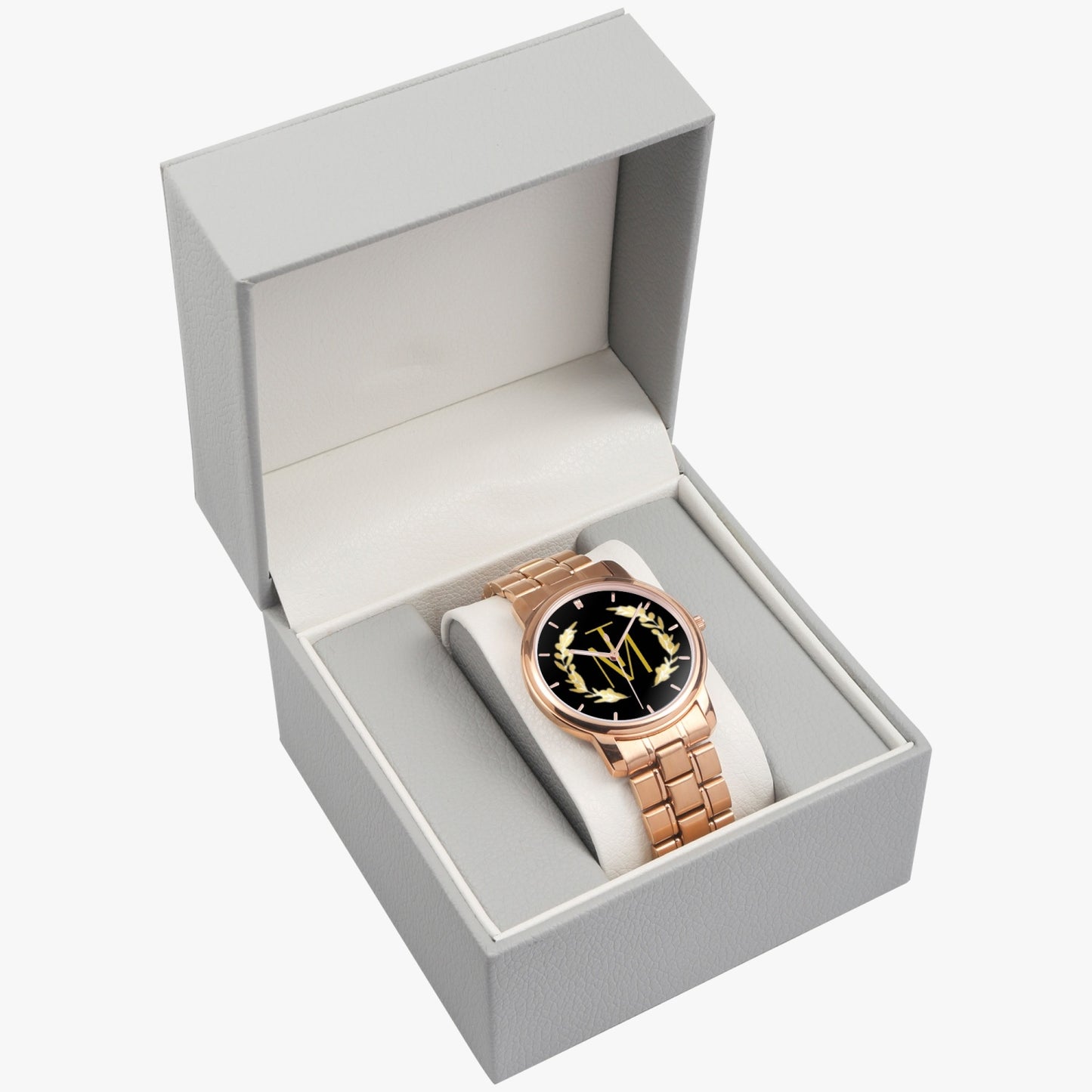 TM Luxury Folding Clasp Type Stainless Steel Quartz Watch Gold Reef
