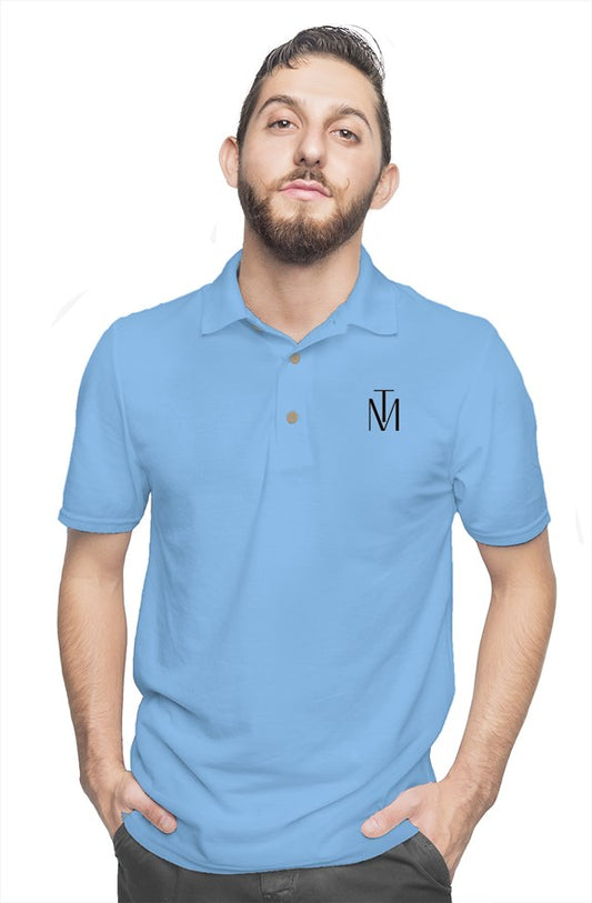 Polo TM Carolina Blue Blk Logo