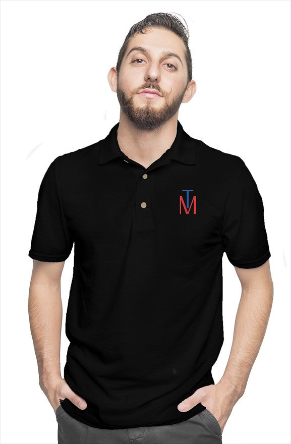 Polo TM Black - Red Blue Logo