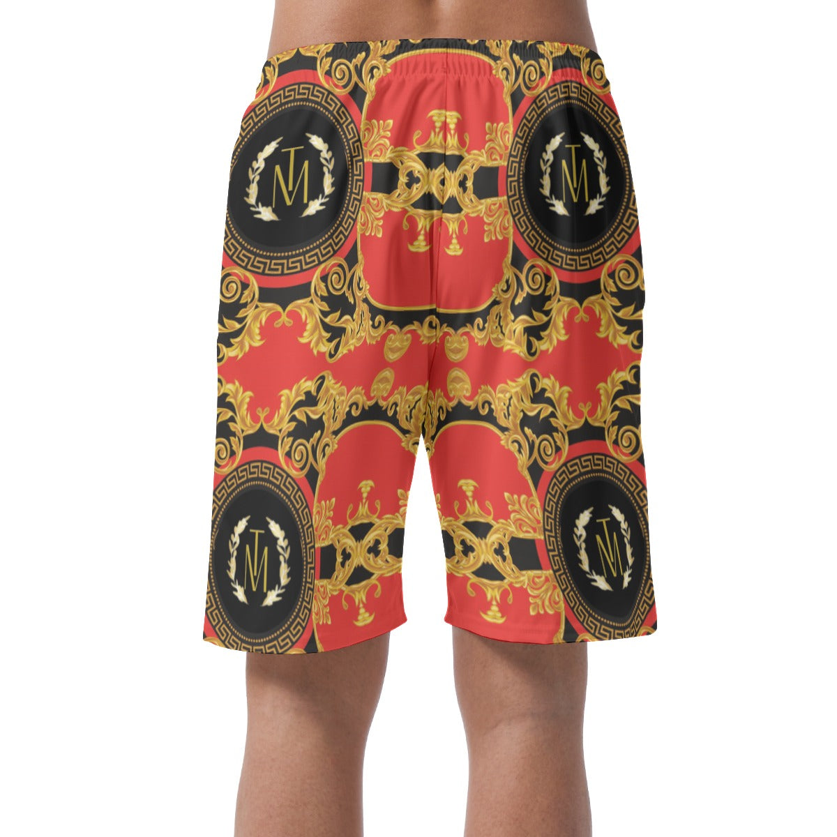 TM Greca Red Men's Casual Short Pants