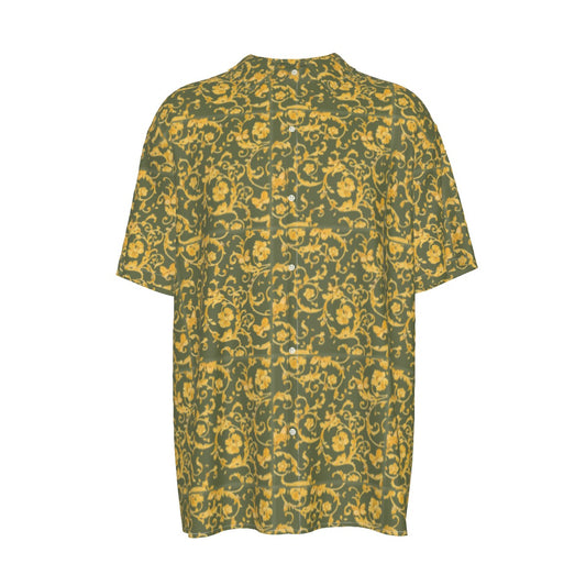 TM Men's Greca Leaf Hunter Imi Silk Short-Sleeved Shirt