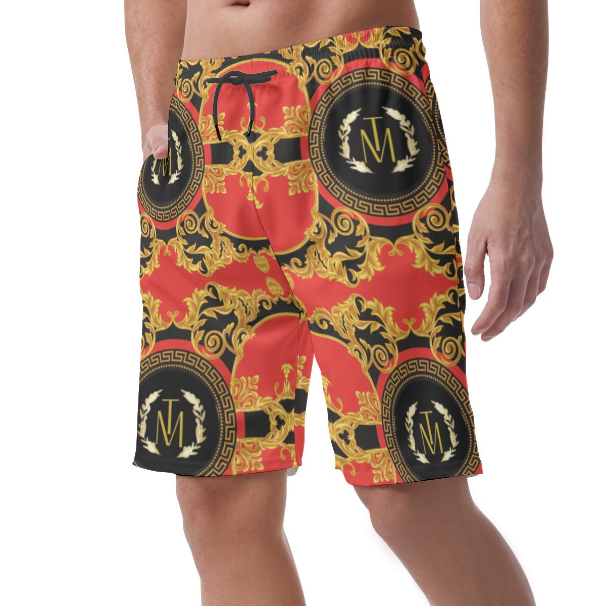 TM Greca Red Men's Casual Short Pants