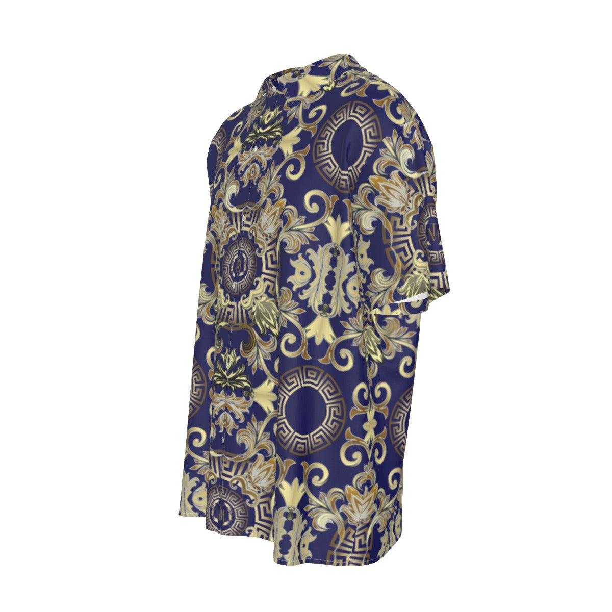 TM Greca Blue Smooth Short Sleeve Shirt