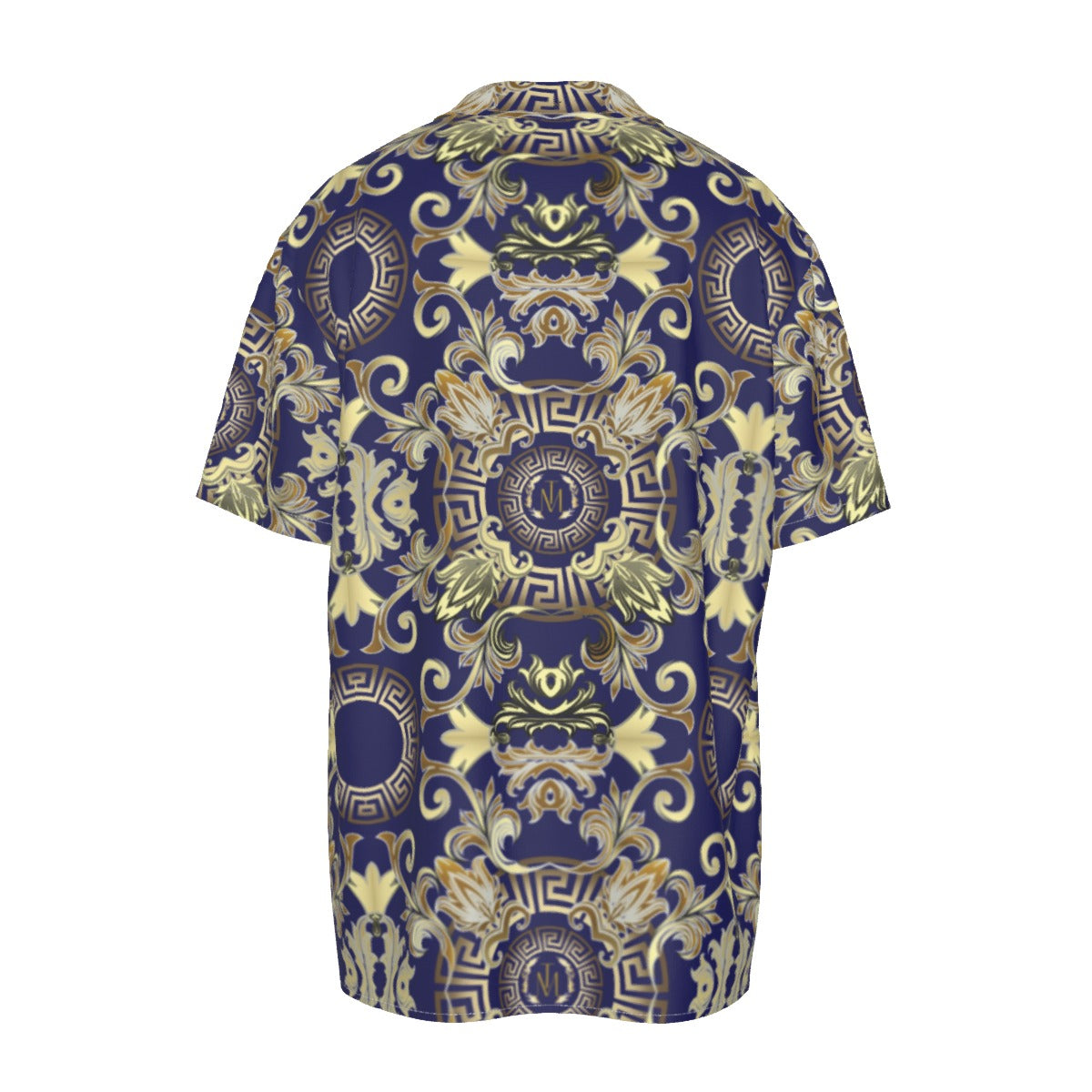 TM Greca Blue Smooth Short Sleeve Shirt