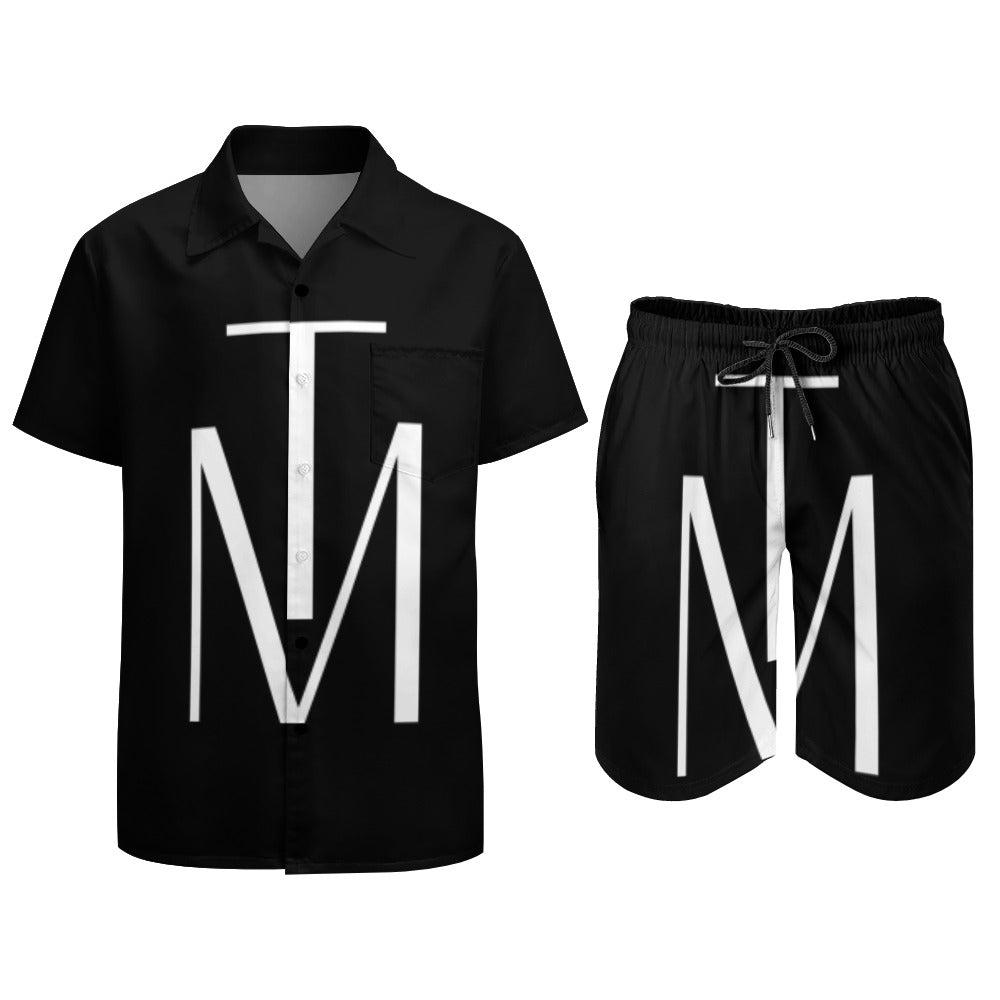 TM Leisure Beach Suit Black White